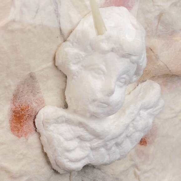 Vintage Hallmark Card Paper Mache Natural Leaves Flowers Angel Birthday Heaven - Picture 10 of 11